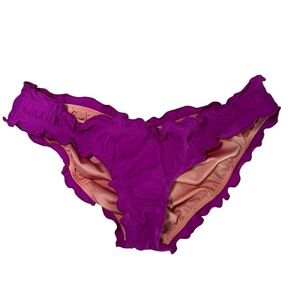 Victoria's Secret Swim Scrunch Butt Bikini Bottom Ruffle Cheeky Size XS